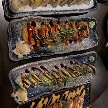 Nori - all four of our rolls... crunchy, dragon, Manhattan and I can't remember the other one. All yummy tho. - Vegan Near Me - Austin, Texas Nori - all four of our rolls... crunchy, dragon, Manhattan and I can't remember the other one. All yummy tho. - Vegan Near Me - Austin, Texas