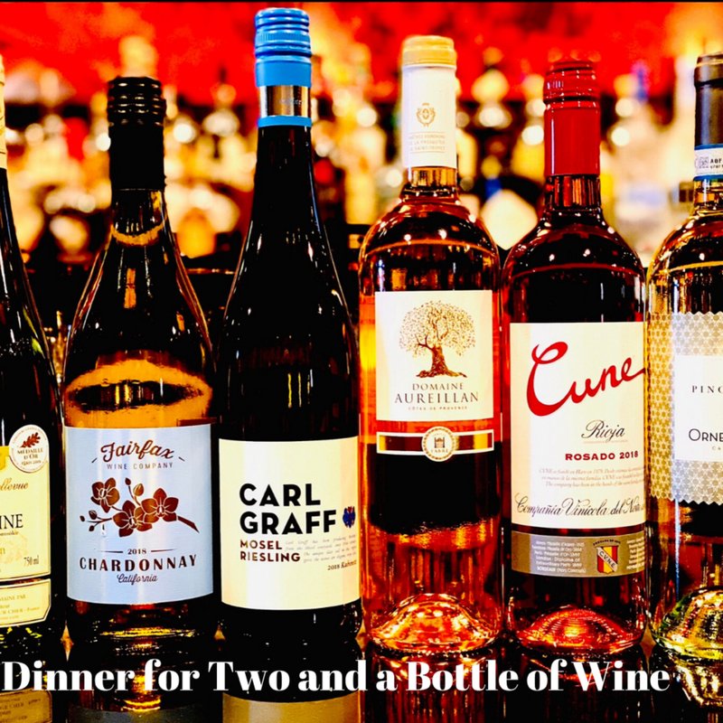 3 Course dinner for Two & Wine.