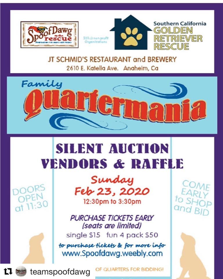 Quartermania Benefitting Socal Golden Retriever Rescue And
