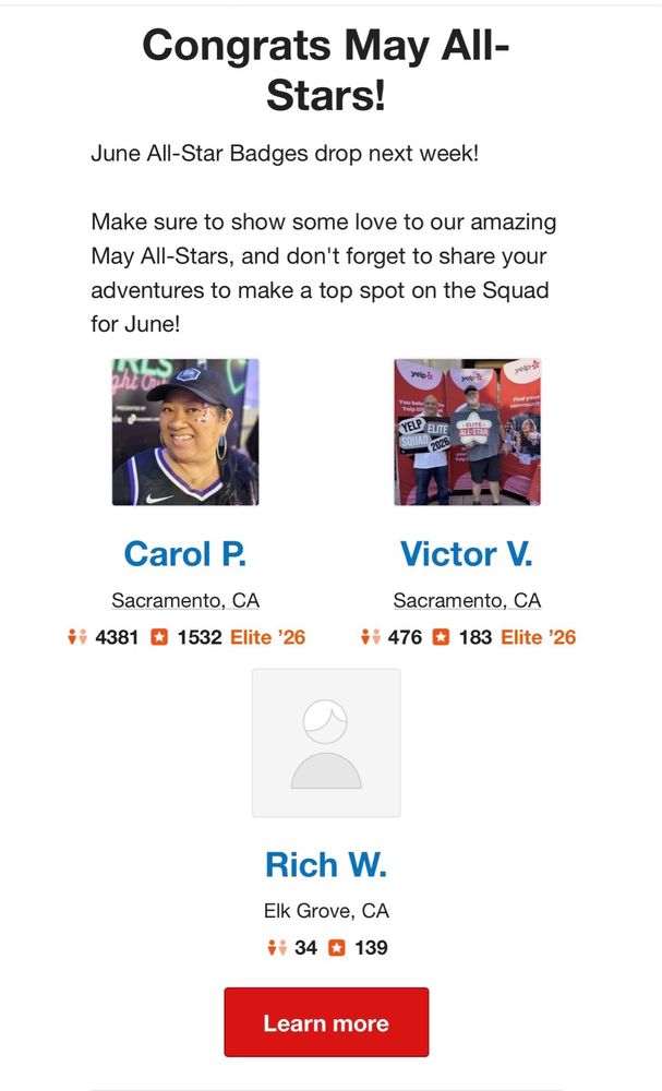 Yelp user profile