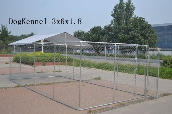 10x20x6 Chain Link Dog Kennel - Cash Payment Only! And you do NOT need to pay right now. You could pay when you are on site for the pickup.

**ATTENTION: Chain link roll comes in a big long heavy roll, NOT ready on the poles yet; Does not come as pre-assembled panels- DIY efforts required**

Box1/3 with poles for frame setup: 101 lbs 79x16x7 inches

Box2/3 with chain link roll for wrapping around the frame: 97 lbs 75x10x8 inches

Box3/3 with hardware: 26 lbs 9x8x7 inches

***************************************************************
Our cages are the perfect way to offer protection to your pets whilst also giving them the freedom to access fresh air. Our high quality, steel galvanized frames are designed to last for years and offer peace of mind to the welfare of your animals. Also ideal for a fruit Cage to stop your hard earned harvest being taken away. Our walk In poultry pen run outdoor exercise cage is manufactured from 1.25x1.25 inch galvanized steel tube.

Main Features:
• Tube size: 1.25 x1.25 inch Steel galvanized tubing, completely rust resistant
• Chain Link: Mesh size: 2.36 x 2.36 inch; 11 gauge
• Perfect way to run and play safely for your pets from dogs, chickens, rabbits etc.
• High quality and sturdy structure that will offer peace of mind and keep predators at bay.
• Assembly will require two people with a knowledge of DIY, item comes flat packed

DogKennel_3x6x1.8: 20'(L) - 10'(W) - 6'(H) 

Online shipping order over $600 for each set, great discount for local pick up purchase now for $200 per set only; Limited Quantity !!

***************************************************************
Cash Payment Only! NEW sealed flat in original 3 boxes, SOLD AS-IS! SELF PICKUP ONLY!

Please note that we are a local eCommerce Company and do NOT have any models set up for display,