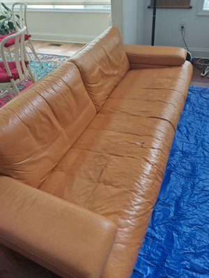 20 y.o. sofa restoration - 20 Years Old Rolf Benz Sofa Restoration.
Rolf Benz is known for its timeless design, German craftsmanship, and premium comfort. Even after 20 years, their sofas remain true design icons — and with the right care, they can look like new again.
Before restoration: many cracks, tears, and worn, discolored spots.
After restoration: tears and cracks repaired, surface smoothed, and original color restored.
This full restoration was completed in just 4 hours at the client’s home — no need for pickup or delivery. The result? A refreshed sofa ready for many more years of comfort and elegance.
If your favorite furniture needs a second life, we’re here to help.