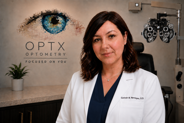 Services at OPTX Optometry - OPTX Optometry is a modern, patient-focused eye care practice located in Valencia, California, dedicated to providing personalized vision and eye health services for patients of all ages. Led by Dr. Garineh M. Nersisyan, O.D., the practice offers comprehensive eye examinations, dry eye management, specialty contact lenses (including scleral lenses and orthokeratology), pediatric eye care, low vision services, advanced retinal imaging, and a carefully curated selection of designer eyewear. With an emphasis on early disease detection and individualized care, OPTX Optometry combines advanced technology with a welcoming, boutique-style experience to help patients achieve lifelong eye health and clear vision. Services at OPTX Optometry - OPTX Optometry is a modern, patient-focused eye care practice located in Valencia, California, dedicated to providing personalized vision and eye health services for patients of all ages. Led by Dr. Garineh M. Nersisyan, O.D., the practice offers comprehensive eye examinations, dry eye management, specialty contact lenses (including scleral lenses and orthokeratology), pediatric eye care, low vision services, advanced retinal imaging, and a carefully curated selection of designer eyewear. With an emphasis on early disease detection and individualized care, OPTX Optometry combines advanced technology with a welcoming, boutique-style experience to help patients achieve lifelong eye health and clear vision.
