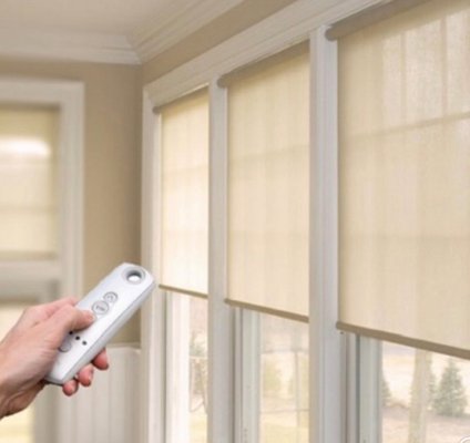 Motorized "Smart' Shades - IPS offer both battery and hard-wired motorization for roller shades, cellular shades, woven woods, horizontal blinds, and window shades. Motorized window coverings are cord-free and offer a wide range of control options. Motorized shades can be programmed to operate on a schedule, or to operate based on the temperature in the window. They can even be operated remotely from anywhere in the world by using your smartphone. Motorized window treatments unleash a new level of creativity and convenience. Motorized "Smart' Shades - IPS offer both battery and hard-wired motorization for roller shades, cellular shades, woven woods, horizontal blinds, and window shades. Motorized window coverings are cord-free and offer a wide range of control options. Motorized shades can be programmed to operate on a schedule, or to operate based on the temperature in the window. They can even be operated remotely from anywhere in the world by using your smartphone. Motorized window treatments unleash a new level of creativity and convenience.