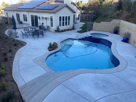 Pool Concrete - This job was initiallity started by antother company, and customer was not satisfied with their work so they contacted us to finish the work and were satisfied with the outcome. At this home we poured concrete where needed. Pool Concrete - This job was initiallity started by antother company, and customer was not satisfied with their work so they contacted us to finish the work and were satisfied with the outcome. At this home we poured concrete where needed.
