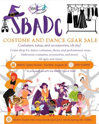 SBADC Costume and Dancewear Sale - Costume and Dance Gear Sale! Come shop for dance costumes, shoes, performance wear, Halloween costumes and more! SBADC Costume and Dancewear Sale - Costume and Dance Gear Sale! Come shop for dance costumes, shoes, performance wear, Halloween costumes and more!