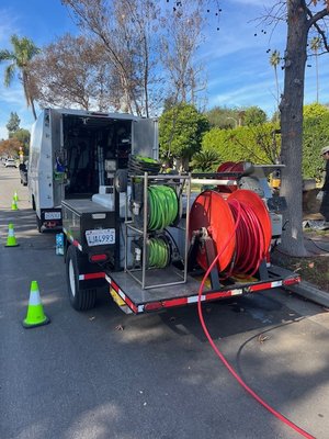 What The Heck Is Hydrojet Drain Cleaning? We're Glad You Asked! - The old fashioned steel cable Rooter Machines with a Steel Cutter are Obsolete & just give you a "haircut". There is a better way to clean a Drain and it's called HYDROJETTING. It's kind of like a Pressure Washer for drainpipe.A Jetter will blast away tree roots,sludge and debris at 5000 PSI and often times clear the drainpipe down to the bare pipe wall restoring full pipe flow without damaging pipe.Clear that lazy sewer line today call Rapid Rhino Plumbing at 626 524 4255 for sudden service What The Heck Is Hydrojet Drain Cleaning? We're Glad You Asked! - The old fashioned steel cable Rooter Machines with a Steel Cutter are Obsolete & just give you a "haircut". There is a better way to clean a Drain and it's called HYDROJETTING. It's kind of like a Pressure Washer for drainpipe.A Jetter will blast away tree roots,sludge and debris at 5000 PSI and often times clear the drainpipe down to the bare pipe wall restoring full pipe flow without damaging pipe.Clear that lazy sewer line today call Rapid Rhino Plumbing at 626 524 4255 for sudden service