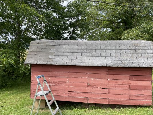 Shed roof repair - Our company recently repaired the roof of a shed. We thoroughly inspected the roof, replaced damaged materials with new ones, and properly sealed the seams. Now the roof looks brand new and is reliably protected from the weather. The client was very satisfied with the result. Shed roof repair - Our company recently repaired the roof of a shed. We thoroughly inspected the roof, replaced damaged materials with new ones, and properly sealed the seams. Now the roof looks brand new and is reliably protected from the weather. The client was very satisfied with the result.