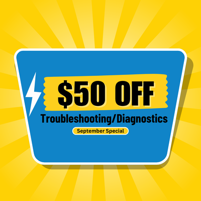 $50 OFF Troubleshooting/Diagnostics - Chesapeake Electric is a locally-owned and operated company offering residential and commercial electrician services like ceiling fan installation, electric vehicle charging, emergency electrician services, and home standby generators in Annapolis, MD, for over 10 years.