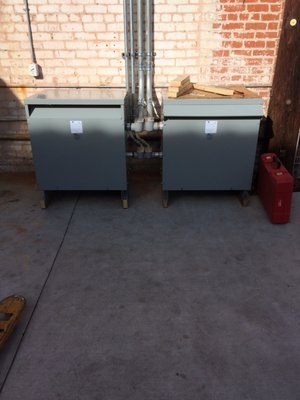 Transformer Install - These transformers were installed at a clothing manufacturers factory. Transformer Install - These transformers were installed at a clothing manufacturers factory.