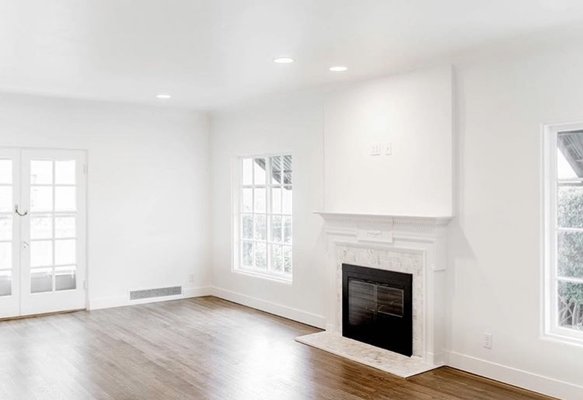 Sugarhouse remodel one tone - Fun little sugar house remodel. We did some drywall and lath and plaster repairs before doing this super bright one tone white to make this older home feel much more open.