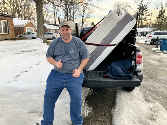 Mattress Pickup - This customer got a new bed so they had us take out the old one and properly dispose of it. Mattress Pickup - This customer got a new bed so they had us take out the old one and properly dispose of it.