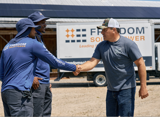 Ryan Newman - Freedom Solar Power Ambassador - While his race car driving career is filled with big crowds and big flashing lights, his home life is a peaceful drive down a scenic North Carolina highway. The farm is home to about 100 head of cattle, over 30 elk and a few dozen American Bison. This property is part of a long-term dream of Ryan’s to live sustainably in comfort and style. Each of his 4 barns has a unique flavor to it that highlights his numerous outdoorsmen interests including fishing, hunting, racing, and vintage farm equipment. Freedom Solar was able to help power his barns and provide a backup battery solution to keep him powered in any situation. Ryan’s main building is a 100-year old Amish craftsman barn that was built in Ohio and then rehomed on his farm. A big concern of his was how the modern look of solar would impact the aesthetics. Freedom Solar was able to design an array to his desires and achieve a look that met his requirements.