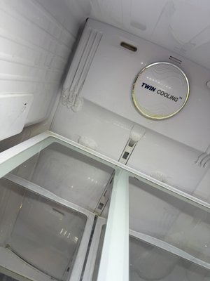 Refrigerator repair - Defrosted evaporate coils, clean drain line, replaced evaporator fan motor Refrigerator repair - Defrosted evaporate coils, clean drain line, replaced evaporator fan motor