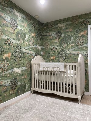 Nursery wallpaper ideas - Are you planning to use wallpaper in the nursery room? Here are some great ideas! 
If you want 1 wall only, then it can be a beautiful mural or a busy colorful pattern , but I would avoid installing these kind of papers for the full room. In this case use more simple design.

I also recommend to install a washable vinyl or traditional wallpaper in the nursery.
