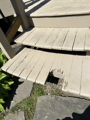 Quick Fix - Sometimes little things matter. Like a safe step down. Quick fix custom fit paint blended to match rest of deck Quick Fix - Sometimes little things matter. Like a safe step down. Quick fix custom fit paint blended to match rest of deck