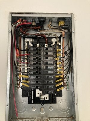 Electrical sub-panel upgrade - This was done in a single wall home. Existing Electrical sub panel needed to be replaced and relocated per NEC. Electrical sub-panel upgrade - This was done in a single wall home. Existing Electrical sub panel needed to be replaced and relocated per NEC.