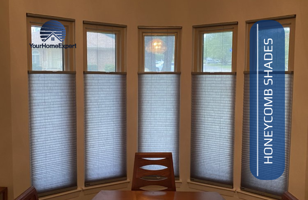 Honeycomb shades - Our Honeycomb Shades (or cellular shades) come in multiple cell styles and a wide range of fabrics, textures, and light control options. The honeycomb shape — the most efficient in nature — is also the most insulating. They help keep a room cool in the summer and warm in the winter to maximize your home’s energy-efficiency. The unique design and tireless performance of these go-to shades have withstood the test of time. Honeycomb shades - Our Honeycomb Shades (or cellular shades) come in multiple cell styles and a wide range of fabrics, textures, and light control options. The honeycomb shape — the most efficient in nature — is also the most insulating. They help keep a room cool in the summer and warm in the winter to maximize your home’s energy-efficiency. The unique design and tireless performance of these go-to shades have withstood the test of time.