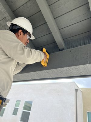 Bird proofing , preventative sealing - Bird proofing job by installing mesh to prevent birds of any sizes to land and nest on balcony patio cover
