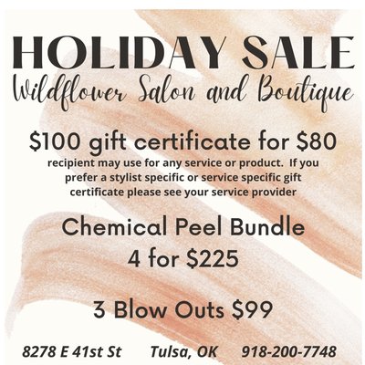 Holiday Specials!! - Holiday Specials… now through January 1st! Holiday Specials!! - Holiday Specials… now through January 1st!