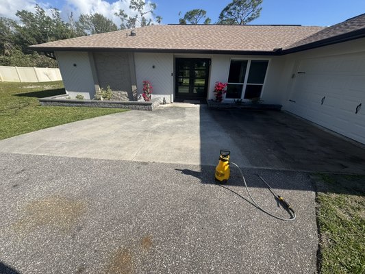 Pool cage and driveway cleaning 2025 - Was able to clean all of the cobwebs and mildew off of the pool enclosure and have it looking great again and I was able to get all the black off of the front driveway and have it looking brand new again for this customer! Pool cage and driveway cleaning 2025 - Was able to clean all of the cobwebs and mildew off of the pool enclosure and have it looking great again and I was able to get all the black off of the front driveway and have it looking brand new again for this customer!