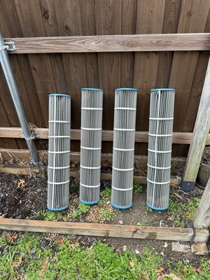 Filter cleans - These are previous DE and cartridge filters that we have cleaned. Filter cleans - These are previous DE and cartridge filters that we have cleaned.