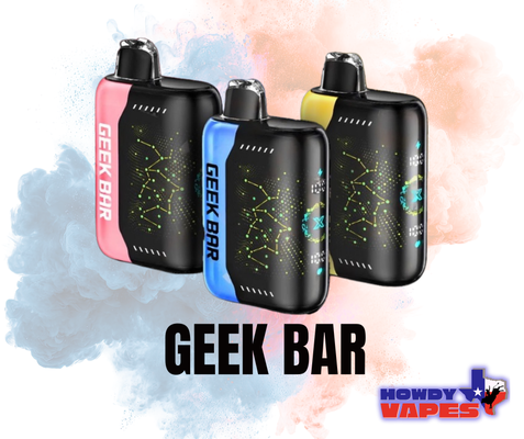 Disposables - GEEKBAR, LOST MARY , FOGER - Howdy Vapes Lewisville is a premier vape, smoke, CBD, and hemp shop serving Lewisville, TX and surrounding communities. Our store offers a large selection of disposable vapes, e-liquids, vape devices, nicotine pouches, CBD products, hemp products, gummies, pre-rolls, hookah supplies, cigars, glass, rolling papers, and smoking accessories.

Our vape selection features popular brands including Geek Bar, RAZ, Lost Mary, Foger, Off-Stamp, and more. We also carry trusted brands such as ZYN and VELO nicotine pouches, RAW rolling accessories, Backwoods, Lookah, Yocan, and Puffco products.

At Howdy Vapes Lewisville, we focus on providing a clean, welcoming shopping experience, knowledgeable customer service, competitive pricing, and a wide product selection. Whether you're searching for a vape shop in Lewisville, smoke shop near Hwy 121, CBD store, disposable vapes, e-liquid, nicotine pouches, or vape accessories, visit Howdy Vapes Lewisville for all your needs.