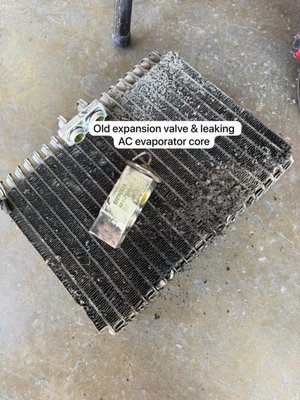 AC Repair - This repair included replacing the leaking ac evaporator core and ac expansion valve. AC Repair - This repair included replacing the leaking ac evaporator core and ac expansion valve.