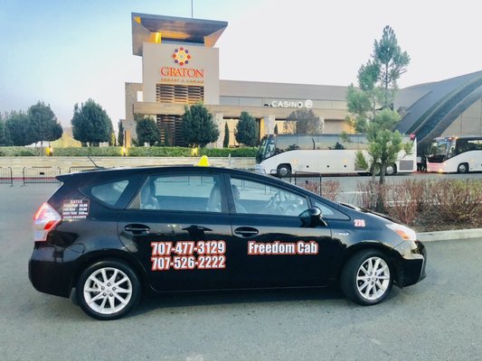 Freedom Cab is licensed to pick up passengers anywhere in Sonoma county Area￼ - Freedom Cab has been in business for over 12 years and has built a solid reputation on providing quality transportation service. Currently, Our drivers, new and seasoned are held to the highest safety and customer service standards and is known as the leader within the transportation industry. Our continued success is solely dependent upon providing the quality of service that our customers and passengers have come to expect and that we promise to provide. In addition, we have added Taxi Cab Pass in our vehicles to allow passengers to pay with a debit or credit card incudes gratuities.