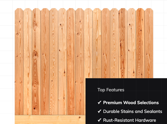 Premium Wood Fence Installation - Quality Materials

We provide a range of high-quality materials that are crucial for building and maintaining your wood fence. Our materials include:

Premium Wood Selections
Durable Stains and Sealants
Rust-Resistant Hardware