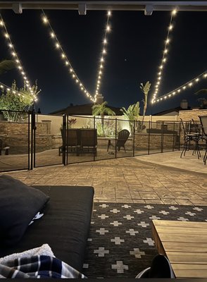 Back Yard String Lighting w/ Poles - Custom Bistro Lighting Backyard Lighting creations to brighten any back yard just in time for summer. Back Yard String Lighting w/ Poles - Custom Bistro Lighting Backyard Lighting creations to brighten any back yard just in time for summer.