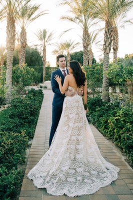 Customized Unique Boho Wedding Dress with bell sleeves - Our bride Kristen fell in love with this boho Chic Nostalgia Reveka gown, which we further customized to into a strapless dress with detachable bell sleeves (the original gown comes with illusion straps). We completed her ceremony look with the perfect light nude matching veil. Customized Unique Boho Wedding Dress with bell sleeves - Our bride Kristen fell in love with this boho Chic Nostalgia Reveka gown, which we further customized to into a strapless dress with detachable bell sleeves (the original gown comes with illusion straps). We completed her ceremony look with the perfect light nude matching veil.