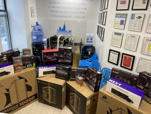 Custom PC build project - A luxury branding company hired us to install 4 custom computers from scratch to get optimal graphics and processing speed for high-end graphics. And, oh yeah, we had a deadline of 5 days with New Year’s smack dab in the middle. There was limited availability during holiday time and even more time limitations. We came through and took care of the project to the customer’s high satisfaction. Custom PC build project - A luxury branding company hired us to install 4 custom computers from scratch to get optimal graphics and processing speed for high-end graphics. And, oh yeah, we had a deadline of 5 days with New Year’s smack dab in the middle. There was limited availability during holiday time and even more time limitations. We came through and took care of the project to the customer’s high satisfaction.