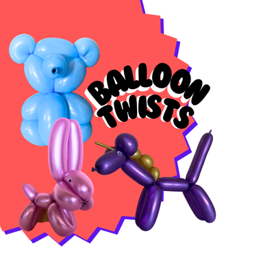 Balloon Twisting - Headypainting offers balloon twisting, including unicorns, puppies, kitties, Pikachu, bunnies, flowers, turtles, swords, and many more! Balloon Twisting - Headypainting offers balloon twisting, including unicorns, puppies, kitties, Pikachu, bunnies, flowers, turtles, swords, and many more!