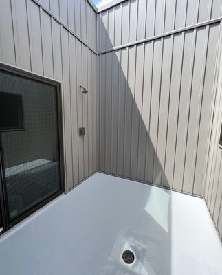 Roof Deck / Outside Shower - We gave our clients roof and outdoor shower a new shine and gloss ! Roof Deck / Outside Shower - We gave our clients roof and outdoor shower a new shine and gloss !
