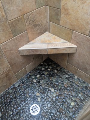 Tile Cleaning 2025 - When Mike arrived at this home in Lake Oswego, he found a shower that needed its tile freshened up! Using our professional grade equipment & products, he restored the stone to like new again!