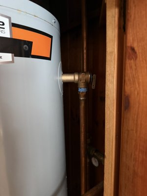 Kitchen drain, re-piping and relief valve replacement - This is an old cabin located in Bristol that needed a lot of love. I’ve installed a new bathroom faucet, a new kitchen faucet, new sink trap, and now the new sink drain. Re did drain below the cabin to allow for drainage to flow properly. Nice clean job and cabin is getting there slowly, but surely.