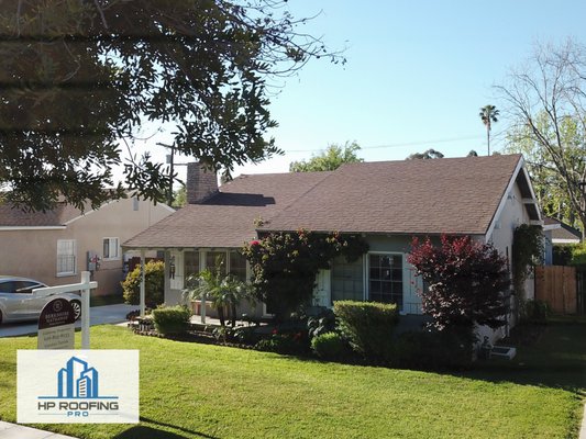 Brand New Residential Roof - A reroof project for a residential roof. The homeowner had a 30 year old roof that has two layers of old shingles and one layer of wood shakes. Most local city rules only allow two layers of roofing materials to be on a roof before needing to tear off. HP Roofing Pro tore off three layers of roofing materials and installed plywood over the existing roof battens. Afterwards, HP Roofing Pro installed a GAF roofing system with reflective cool roof shingles. This GAF system includes a 50-year labor, material and tear-off by the manufacturer, GAF. Brand New Residential Roof - A reroof project for a residential roof. The homeowner had a 30 year old roof that has two layers of old shingles and one layer of wood shakes. Most local city rules only allow two layers of roofing materials to be on a roof before needing to tear off. HP Roofing Pro tore off three layers of roofing materials and installed plywood over the existing roof battens. Afterwards, HP Roofing Pro installed a GAF roofing system with reflective cool roof shingles. This GAF system includes a 50-year labor, material and tear-off by the manufacturer, GAF.