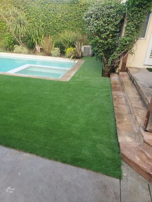 Backyard Turf Installation - This project was done for a customer who wanted to make the most of their backyard space and add turf around the pool area. Backyard Turf Installation - This project was done for a customer who wanted to make the most of their backyard space and add turf around the pool area.