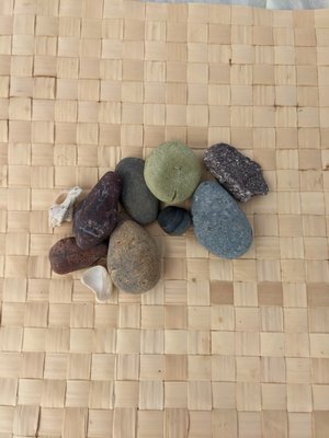 Daily Beach Hikes - We go on daily beach hikes to see what we might find. We collect a few items in our buckets then bring them back to camp to examine and explore. There are so many rocks and have been a big interest. Looking at different colors, shapes, and sizes. Daily Beach Hikes - We go on daily beach hikes to see what we might find. We collect a few items in our buckets then bring them back to camp to examine and explore. There are so many rocks and have been a big interest. Looking at different colors, shapes, and sizes.