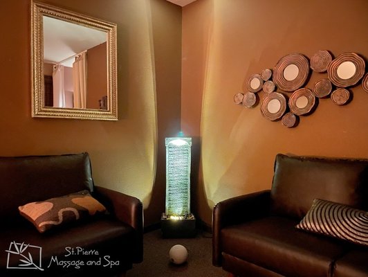 Vitality Room - A relaxation room is typically a designated space in a building or facility that is specifically designed to promote relaxation, stress relief, and mental calmness. These rooms are often equipped with comfortable seating, and may include amenities like soft lighting, soothing music, calming décor, and even features like aromatherapy or calming visuals.
The purpose of a relaxation room is to provide individuals with a quiet and peaceful environment where they can take a break from their usual activities or stressful situations. It's a place where people can unwind, recharge, and alleviate stress, which can contribute to improved mental well-being and productivity.
Enjoy your complementary time in the Vitality room before and after you Spa experience. We offer complementary Tea freshly brewed daily to enhance the experience Vitality Room - A relaxation room is typically a designated space in a building or facility that is specifically designed to promote relaxation, stress relief, and mental calmness. These rooms are often equipped with comfortable seating, and may include amenities like soft lighting, soothing music, calming décor, and even features like aromatherapy or calming visuals.
The purpose of a relaxation room is to provide individuals with a quiet and peaceful environment where they can take a break from their usual activities or stressful situations. It's a place where people can unwind, recharge, and alleviate stress, which can contribute to improved mental well-being and productivity.
Enjoy your complementary time in the Vitality room before and after you Spa experience. We offer complementary Tea freshly brewed daily to enhance the experience