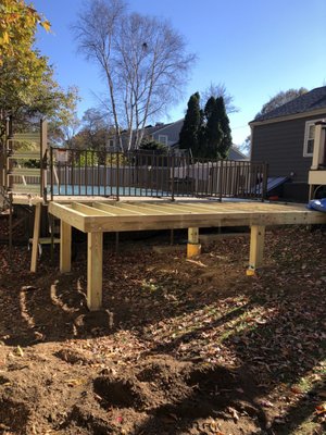 Deck Addition - These folks wanted me to connect their existing deck to their new lower level pool deck, while adding square footage to the new pool deck. So I designed this Today corner open stairs With a lower level hot tub deck, connecting all three decks with the Angle stairs. Deck Addition - These folks wanted me to connect their existing deck to their new lower level pool deck, while adding square footage to the new pool deck. So I designed this Today corner open stairs With a lower level hot tub deck, connecting all three decks with the Angle stairs.