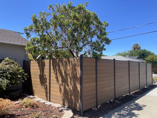 H-Fence Teak Color, 264 ft long - Belmont CA, 5 days project H-Fence Teak Color, 264 ft long - Belmont CA, 5 days project