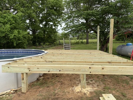 Pool deck - This was a fun project building around the pool Pool deck - This was a fun project building around the pool