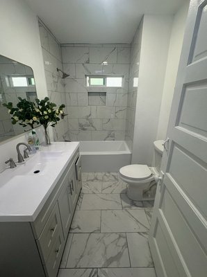 Bathroom remodel - This bathroom remodel was completed in 7 business days. The project included installation of new ABS drain lines, new water supply lines, and a custom-built shower with high-quality tile work.
All work was completed to ensure proper function, durability, and a clean, finished appearance. Bathroom remodel - This bathroom remodel was completed in 7 business days. The project included installation of new ABS drain lines, new water supply lines, and a custom-built shower with high-quality tile work.
All work was completed to ensure proper function, durability, and a clean, finished appearance.