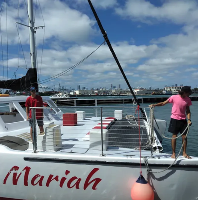 Mariah Catamaran 60' Power Cat - Mariah Catamaran 60' Power Cat!
Cruise in style aboard the 60' Power Catamaran Mariah.
With a capacity for 49 people, Mariah Catamaran offers flexible 4-hour timeslots, typically from 10am-2pm, 2:30pm-6:30pm, and a cocktail party option from 7pm-11pm.
Indulge in our professionally prepared catering options and complimentary refreshments including sodas, bottled water, and ice. Enjoy your favorite tunes on our excellent sound system via Bluetooth. Mariah Catamaran 60' Power Cat - Mariah Catamaran 60' Power Cat!
Cruise in style aboard the 60' Power Catamaran Mariah.
With a capacity for 49 people, Mariah Catamaran offers flexible 4-hour timeslots, typically from 10am-2pm, 2:30pm-6:30pm, and a cocktail party option from 7pm-11pm.
Indulge in our professionally prepared catering options and complimentary refreshments including sodas, bottled water, and ice. Enjoy your favorite tunes on our excellent sound system via Bluetooth.