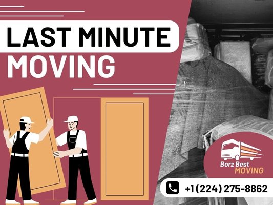 Last Minute Moves - Welcome to Borz Best Movers, your trusted partner for all your moving needs! We specialize in Last Minute Moves as soon as possible. 

We offer flexible hours and the ability to arrange a move any time and any day of the week, even if it's last minute. Our company carefully plans each move to ensure that our customers are comfortable and safe transportation.

 At Borz Best Movers, our team of professionals has all the necessary skills and equipment to efficiently complete the move in the shortest possible time.We are committed to providing the highest level of service and meeting all of your moving needs.