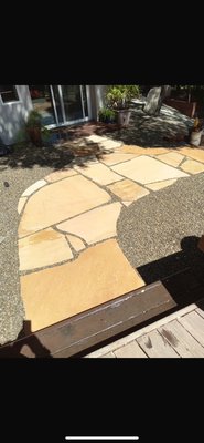 Flagstone path - This flagstone path was added to have a nice path from the deck to the sliding door landing and out to the patio Flagstone path - This flagstone path was added to have a nice path from the deck to the sliding door landing and out to the patio