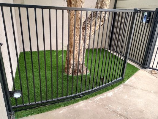 Dog Potty area - This customer wanted a simple area for her dogs to go potty. Luckily we install turf! Dog Potty area - This customer wanted a simple area for her dogs to go potty. Luckily we install turf!