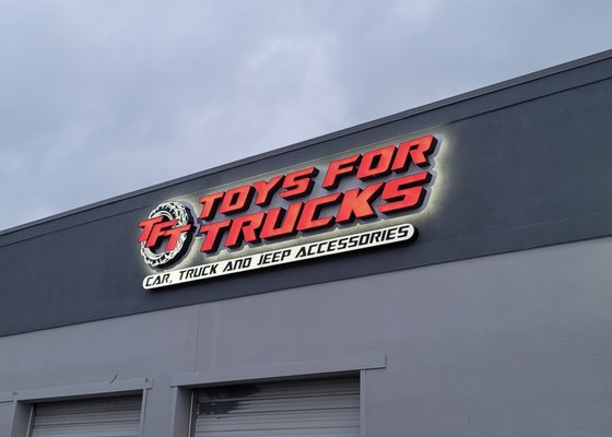Channel Letter Sign - Toys for trucks channel letter sign! Face & Halo Lit! Channel Letter Sign - Toys for trucks channel letter sign! Face & Halo Lit!